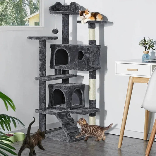 Arbre à chat avec échelle - Idéal chats lourds et actifs Griffe d'Amour