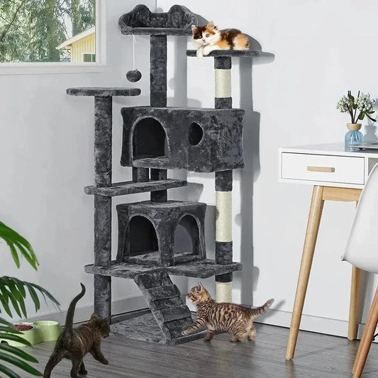 Arbre à chat avec échelle - Idéal chats lourds et actifs Griffe d'Amour