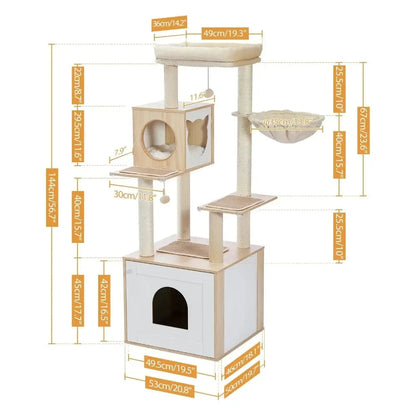 Arbre à chat avec litière - Espace rangement pour la litière Griffe d'Amour