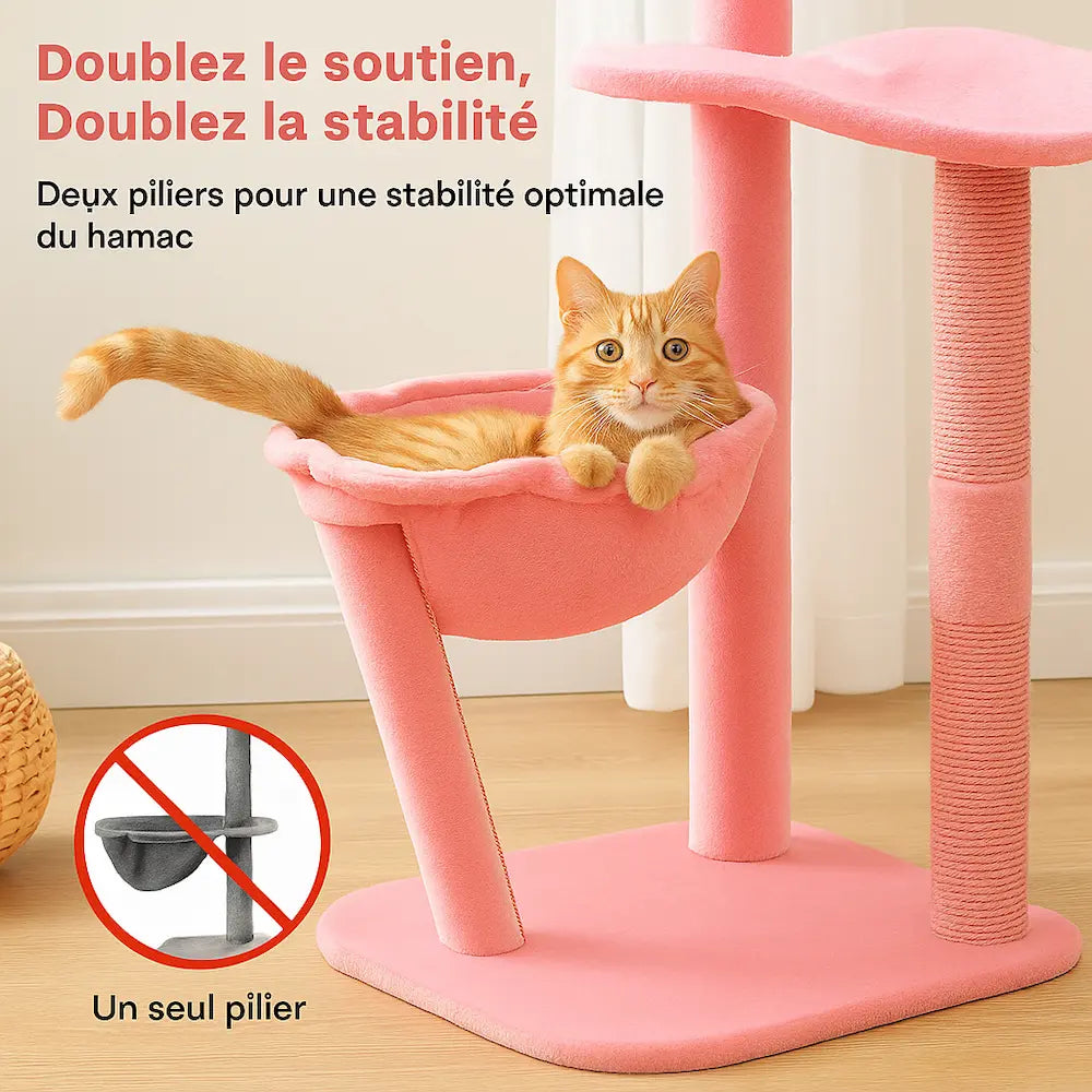 Arbre à chat flamant rose