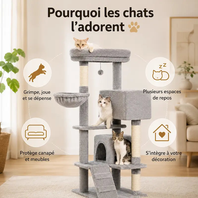 Arbre à chat luxe multi-niveaux