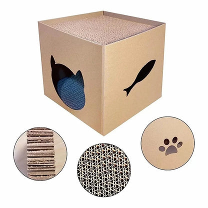 Boîte à gratter chat design - Protège vos meubles avec style Griffe d'Amour