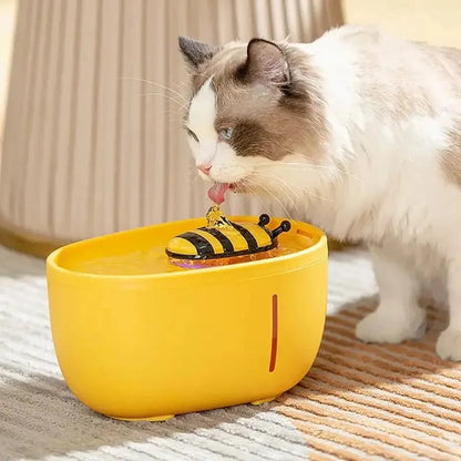 Fontaine à eau chat abeille - Filtration pure et facile à nettoyer Griffe d'Amour