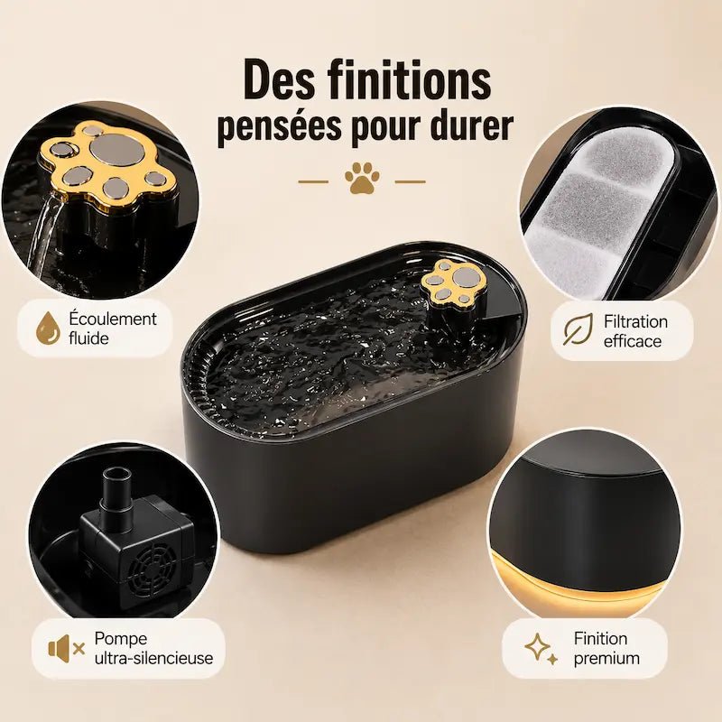 Fontaine à eau chat lumineuse - LED douce | GlowPaws