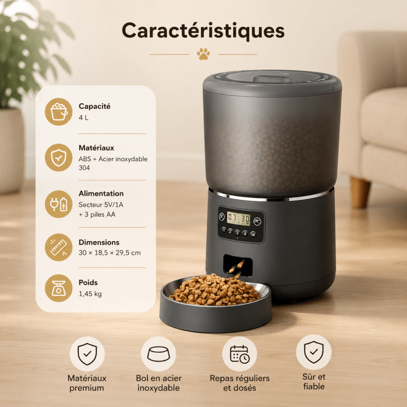 Gamelle automatique chat - Repas réguliers | Croqibox