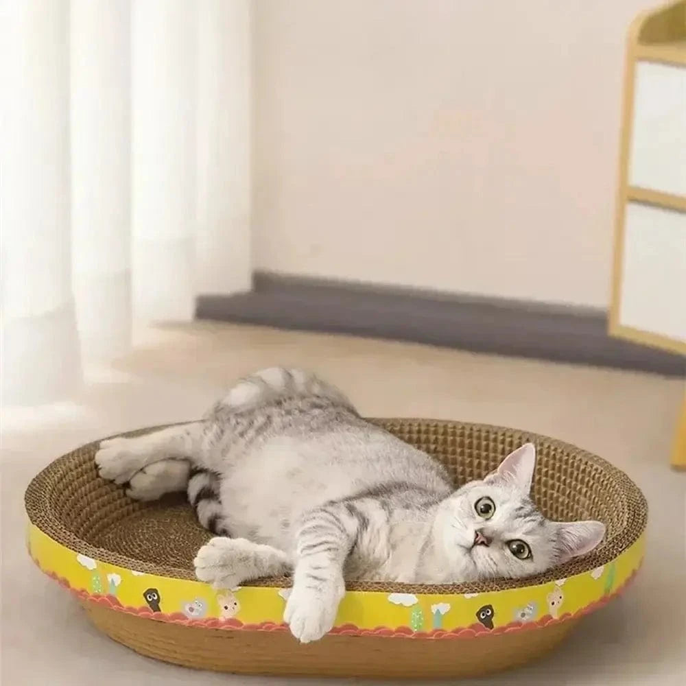 Griffoir pour chat au design ovale - Protège votre canapé Griffe d'Amour