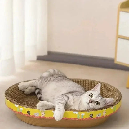 Griffoir pour chat au design ovale - Protège votre canapé Griffe d'Amour