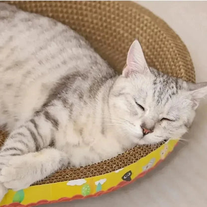 Griffoir pour chat au design ovale - Protège votre canapé Griffe d'Amour