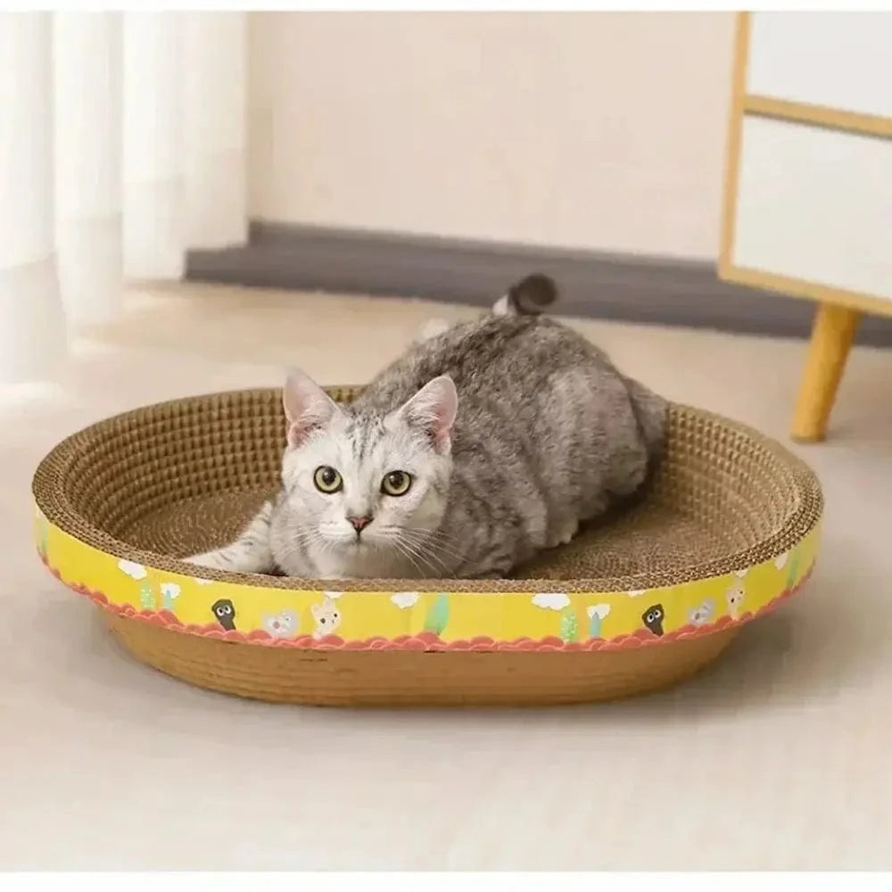 Griffoir pour chat au design ovale - Protège votre canapé Griffe d'Amour