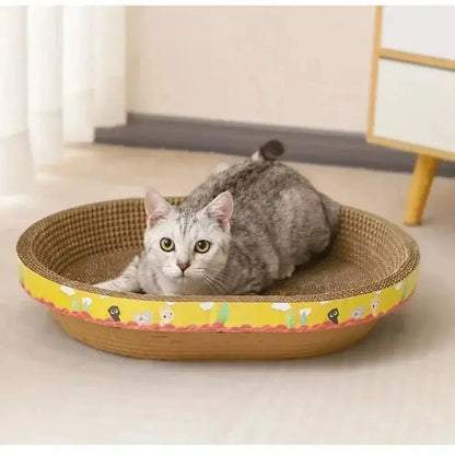 Griffoir pour chat au design ovale - Protège votre canapé Griffe d'Amour