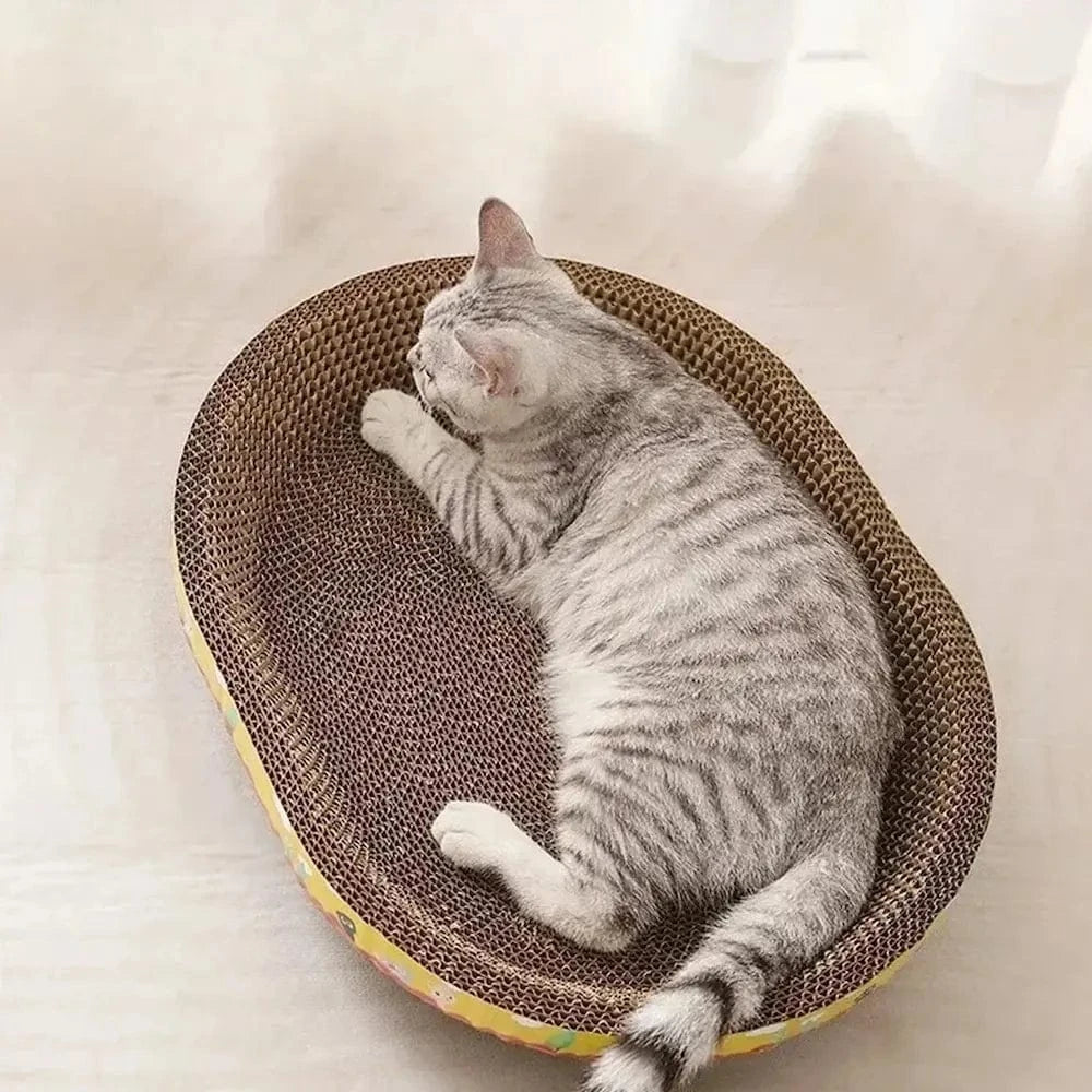 Griffoir pour chat au design ovale - Protège votre canapé Griffe d'Amour