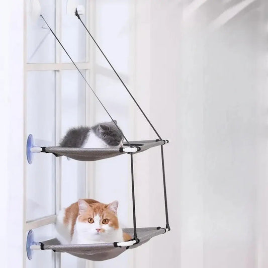 Hamac double pour chat - Repos en hauteur, 2 niveaux spacieux Griffe d'Amour