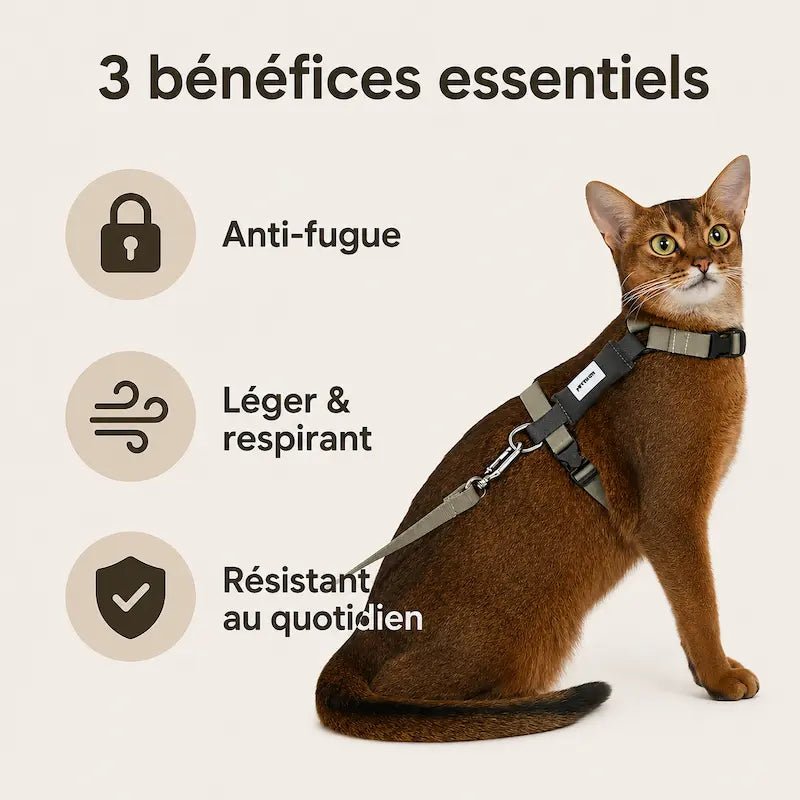 Harnais chat en H - Sécurité & confort | MiaouSafe