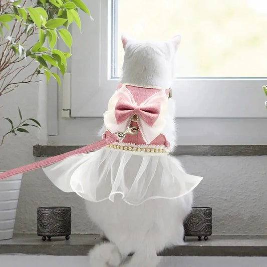 Harnais chat robe de princesse - Confort et sécurité élégante Griffe d'Amour