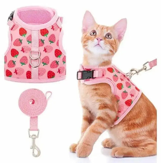 Harnais chat rose