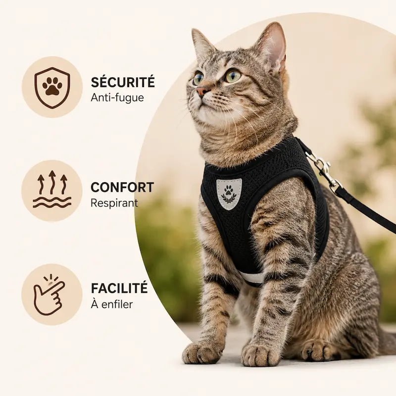 Harnais gilet maille chat - Léger & respirant | PurrMesh