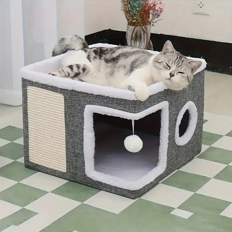 Maison cube pour chat