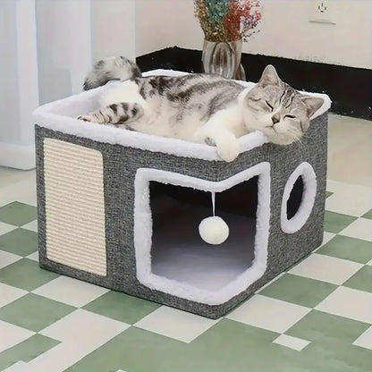 Maison cube pour chat