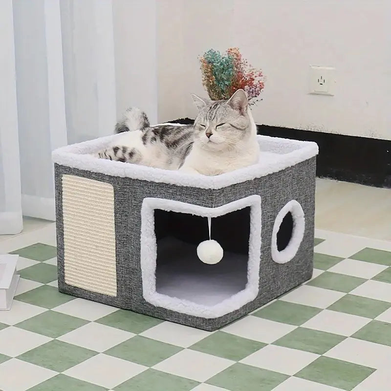 Maison cube pour chat