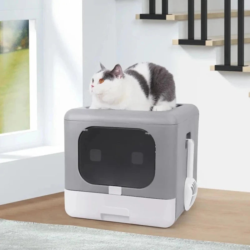 Maison de toilette chat cube - Nettoyage facile | CozyBox