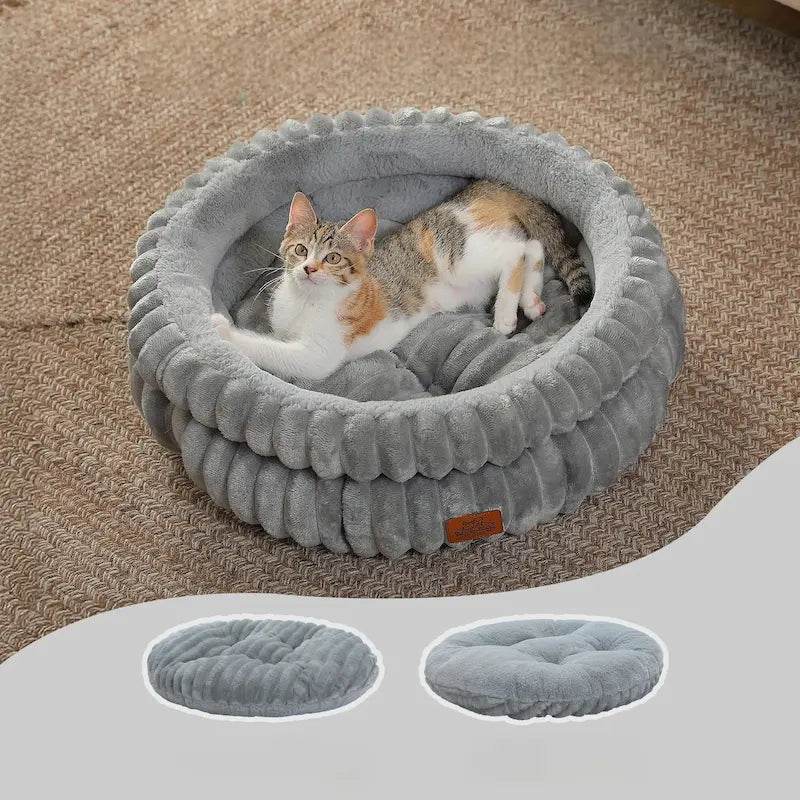 Panier chat rond confortable - Cocon doux | NidoCat