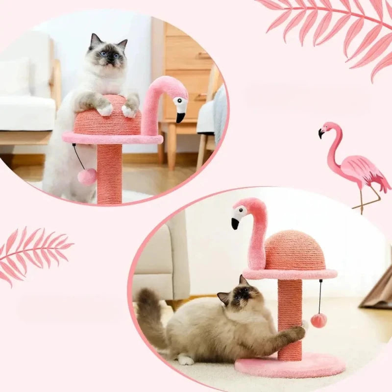 Poteau à griffer Flamant rose - Design fun | PinkScratch