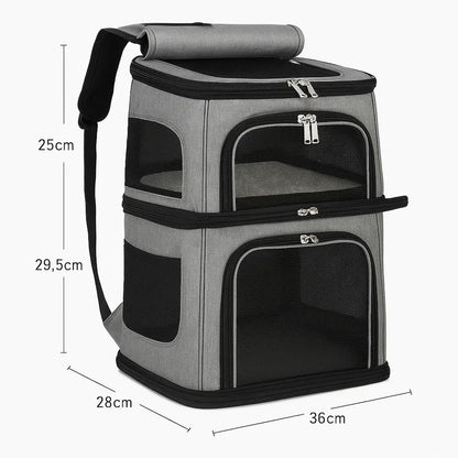 Sac à dos 2 chats - Transportez 2 félins sans stress Griffe d'Amour