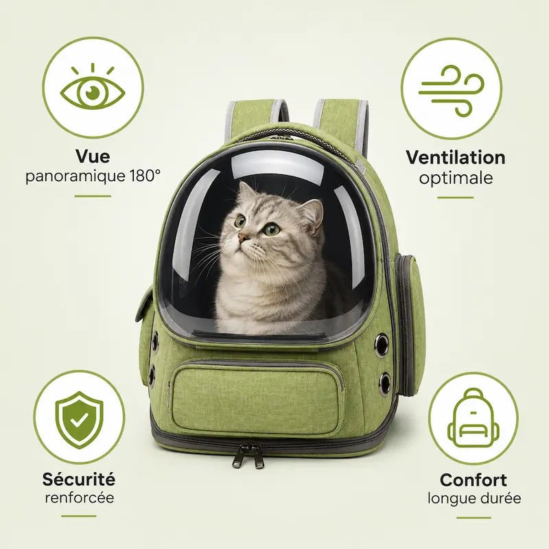 Sac à dos capsule chat - voyage sécurisé | PurrSpace